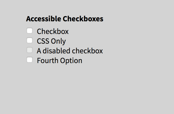 Basic checkboxes with no design.